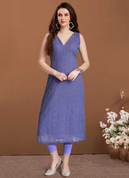 Lavender Colour Biva Navya Fancy Ethnic Wear Latest Designer Kurti Collection 3004